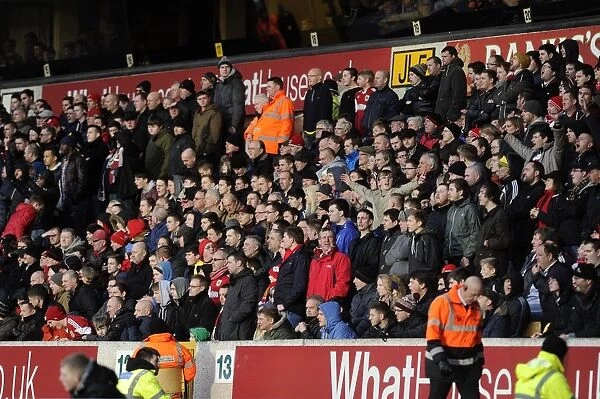 Bristol City Fans Fervor at Molineux: A Passionate Display against Wolverhampton Wanderers (January 25, 2014, Sky Bet League One)