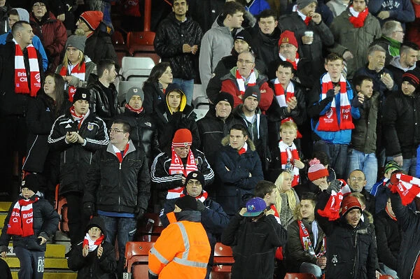 Bristol City Fans in Full Force at Ashton Gate during the Johnstone's Paint Trophy Match against Gillingham (January 2015)