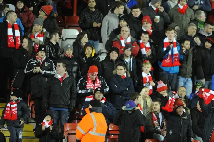 Framed Print : Bristol City Fans in Full Force at Ashton Gate during the Johnstone's Paint Trophy Match against Gillingham (January 2015) Framed Print : Bristol City Fans in Full Force at Ashton Gate during the Johnstone's Paint Trophy Match against Gillingham (January 2015)