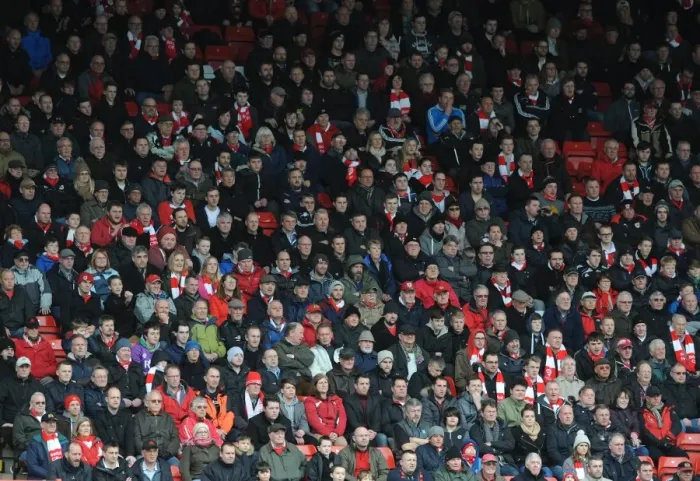 Framed Print : Bristol City Fans in Full Force at Ashton Gate during Sky Bet League One Match against Rochdale, 2015