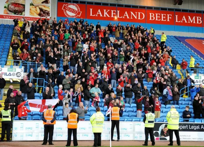 Framed Print : Bristol City Fans in Full Force at Brunton Park during Carlisle United vs. Bristol City, Sky Bet League One (October 2013)