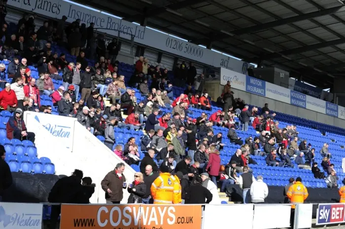 Framed Print : Bristol City Fans in Full Force at Colchester United vs. Bristol City, Sky Bet League One (22 / 03 / 2014)