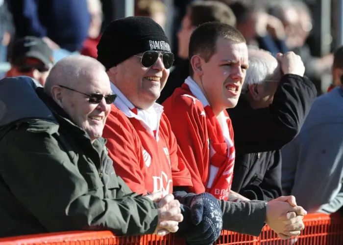 Framed Print : Bristol City Fans in Full Force at Crawley Town's Broadfield Stadium, Sky Bet League One Match, 07-03-2015 Framed Print : Bristol City Fans in Full Force at Crawley Town's Broadfield Stadium, Sky Bet League One Match, 07-03-2015