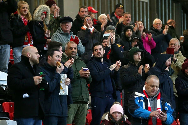 Bristol City Fans in Full Force at Fleetwood Town's Highbury Stadium during Emirates FA Cup Third Round Replay