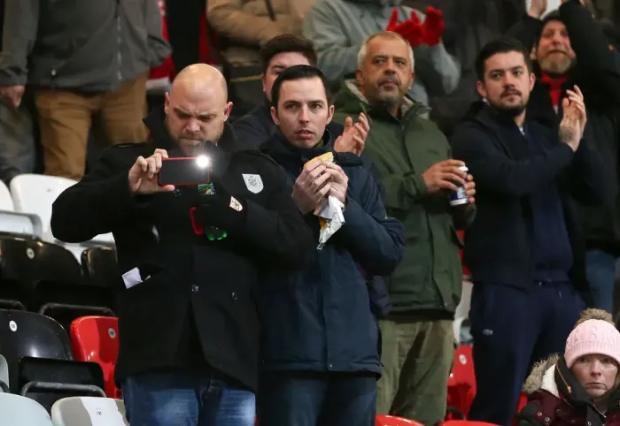 Framed Print : Bristol City Fans in Full Force at Highbury Stadium during FA Cup Third Round Replay vs Fleetwood Town Framed Print : Bristol City Fans in Full Force at Highbury Stadium during FA Cup Third Round Replay vs Fleetwood Town