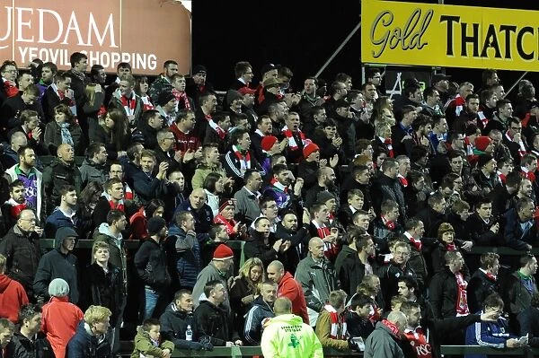 Bristol City Fans in Full Force at Huish Park during Yeovil Town vs. Bristol City, Sky Bet League One Match, 10 March 2015