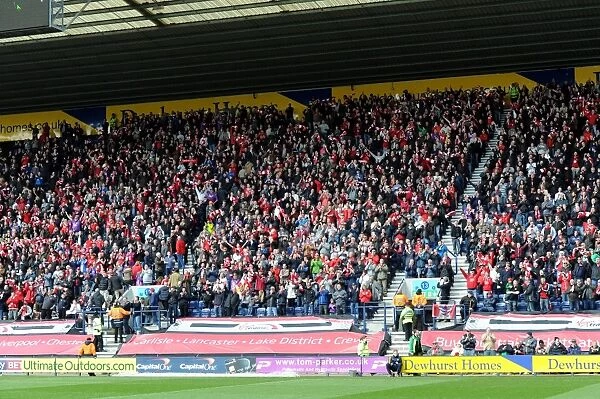 Bristol City Fans in Full Force at Preston North End's Deepdale Stadium, Sky Bet League One Match, 11 / 04 / 2015