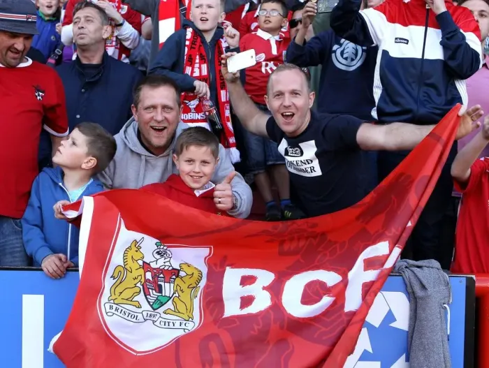 Framed Print : Bristol City Fans in Full Force: A Sea of Passion at Ashton Gate (April 2015)