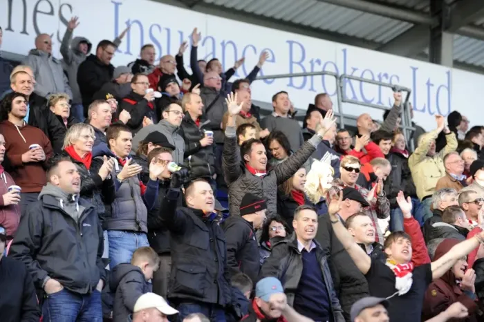 Framed Print : Bristol City Fans in Full Force: Sky Bet League One Showdown against Colchester United (22 March 2014) Framed Print : Bristol City Fans in Full Force: Sky Bet League One Showdown against Colchester United (22 March 2014)