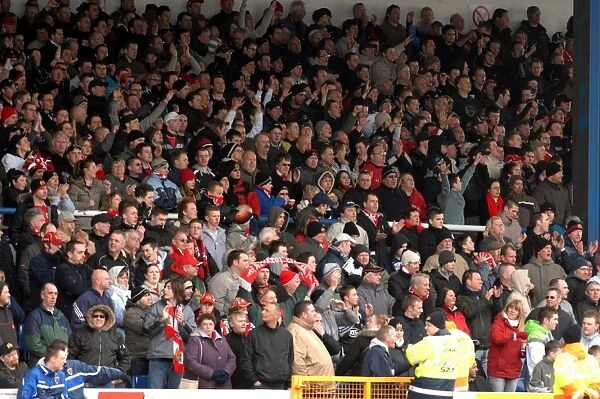 Fans. Bristol City fans during game at Cardiff City