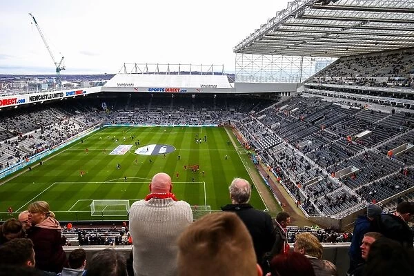 Bristol City Fans Gathered in the Away Stand During Newcastle United Warm-Up, Sky Bet EFL Championship (Newcastle United vs. Bristol City)