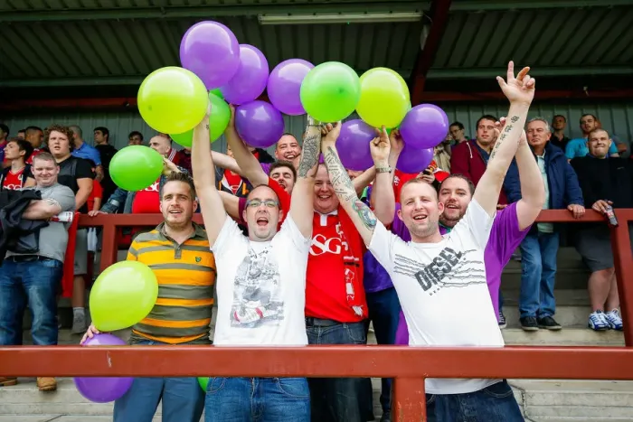 Framed Print : Bristol City Fans Gathered Before Fleetwood Town Match, 2014 Framed Print : Bristol City Fans Gathered Before Fleetwood Town Match, 2014