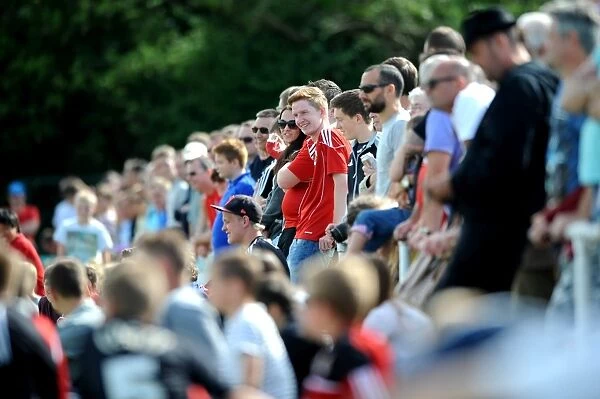 Bristol City Fans Gathered at Portishead Town's The Playing Fields for Pre-Season Match, July 2014