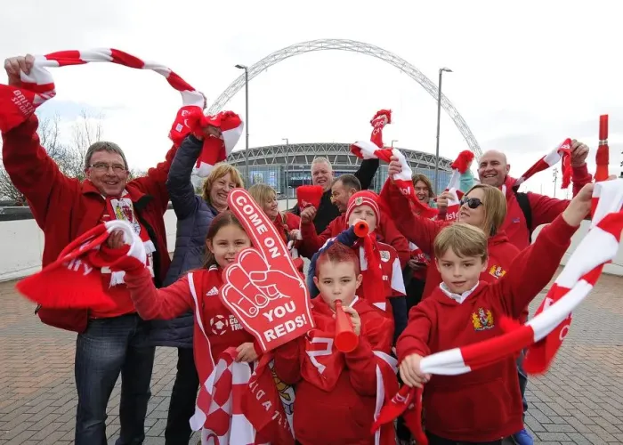 Framed Print : Bristol City Fans Gathered at Wembley Stadium for the Johnstone's Paint Final Against Walsall, 2015 Framed Print : Bristol City Fans Gathered at Wembley Stadium for the Johnstone's Paint Final Against Walsall, 2015