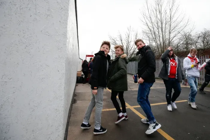 Framed Print : Bristol City Fans Gathering at Ashton Gate Stadium before the FA Cup Match against West Ham United (January 2015) Framed Print : Bristol City Fans Gathering at Ashton Gate Stadium before the FA Cup Match against West Ham United (January 2015)