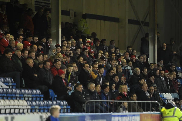 Bristol City Fans at Gillingham's Priestfield Stadium, Johnstone's Paint Trophy Area Final (06 / 01 / 2015)