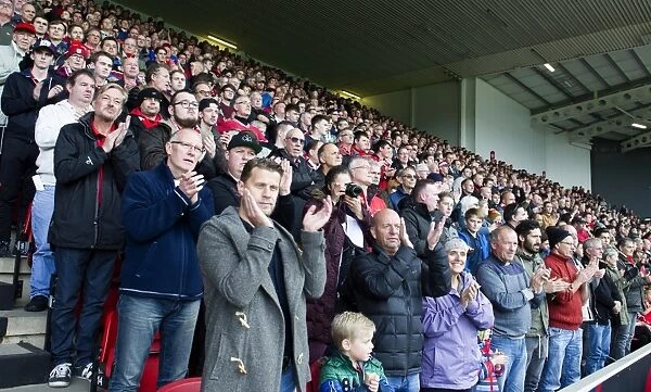 Bristol City Fans Honor Gerry Gow in Dolman Stand during Bristol City vs Blackburn Rovers Match