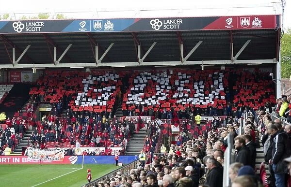 Bristol City Fans Honor Gerry Gow with Flags and Banners at Ashton Gate Stadium during Bristol City vs Blackburn Rovers Match