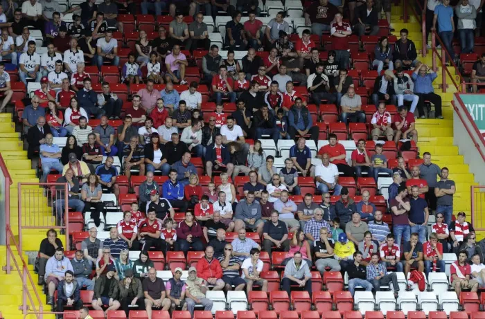 Framed Print : Bristol City Fans Kick Off League One Season at Bramal Lane