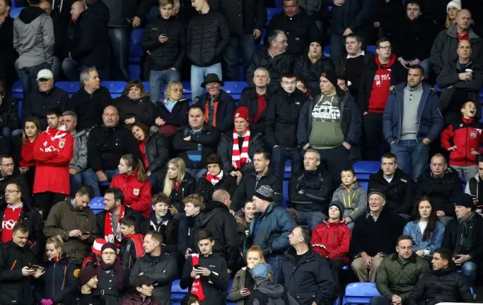 Framed Print : Bristol City Fans at Madejski Stadium, 2016 - Sky Bet Championship Match