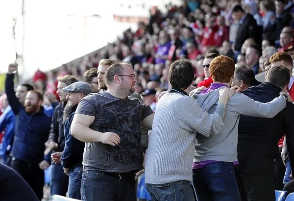 Bristol City Fans Passionate Celebration at Chesterfield's Proact Stadium, 2015