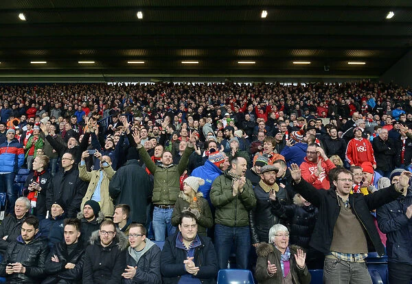 Bristol City Fans Passionate Display at The Hawthorns: A Sea of Colour and Emotion during FA Cup Third Round