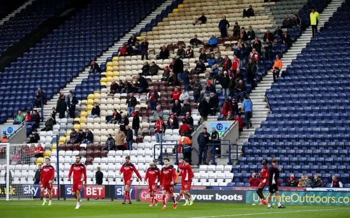 Framed Print : Bristol City Fans Passionate Showdown at Deepdale against Preston North End (Sky Bet Championship, 04.04.17)