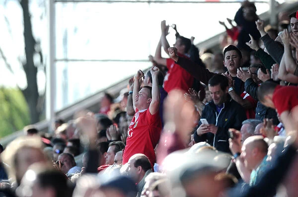 Bristol City Fans Passionate Support at Chesterfield's Proact Stadium, 2015 - Sky Bet League One Football Match