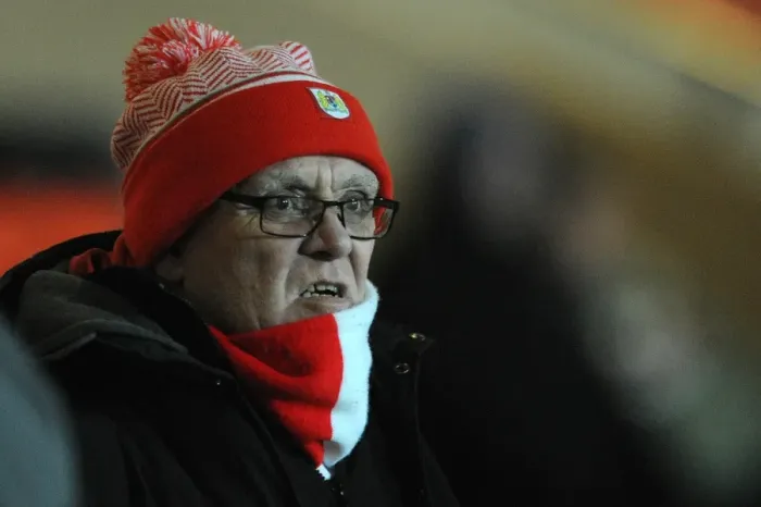 Framed Print : Bristol City Fan's Passionate Support at Doncaster Rovers vs. Bristol City, Sky Bet League One (February 2015)