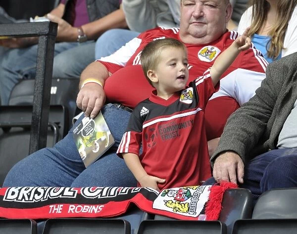 Bristol City Fan's Passionate Support at Notts County vs. Bristol City, Sky Bet League One (August 2014)