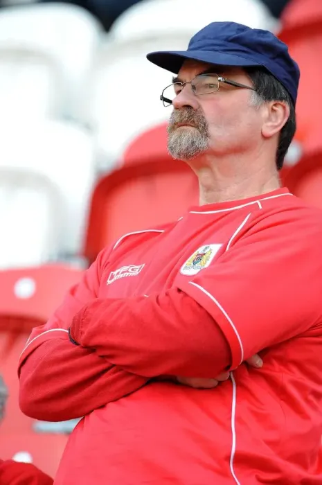 Framed Print : Bristol City Fan's Passionate Support at Rotherham United vs. Bristol City, Sky Bet League One (Mar. 29, 2014)