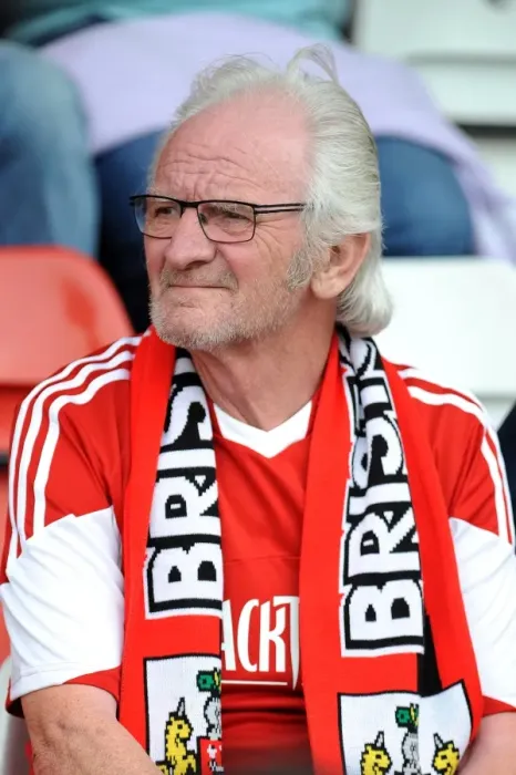 Framed Print : Bristol City Fan's Passionate Support at Stevenage vs. Bristol City, Sky Bet League One (April 2014)