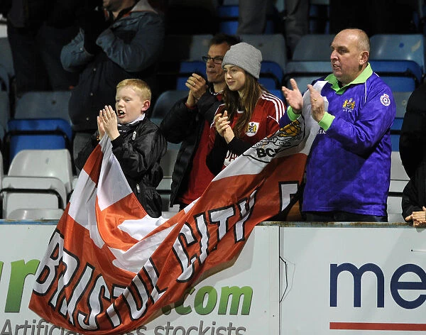 Bristol City Fans at Priestfield Stadium during FA Cup Match against Gillingham, November 2014