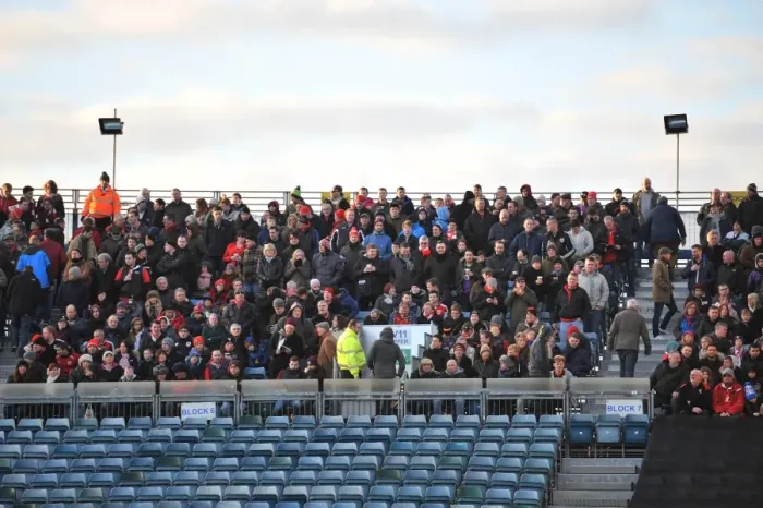 Framed Print : Bristol City Fans at Priestfield Stadium during Sky Bet League One Match against Gillingham (December 2014)