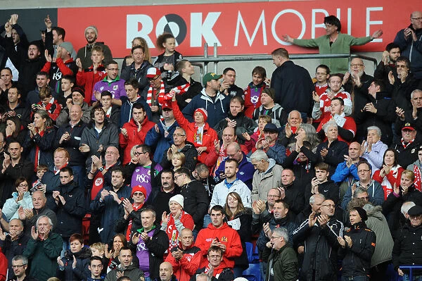 Bristol City Fans Rally at Bolton Wanderers Macron Stadium during Sky Bet Championship Match