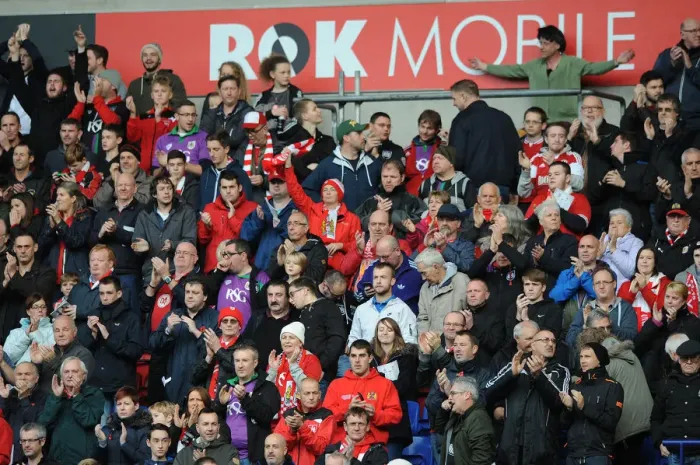 Framed Print : Bristol City Fans Rally at Bolton Wanderers Macron Stadium during Sky Bet Championship Match