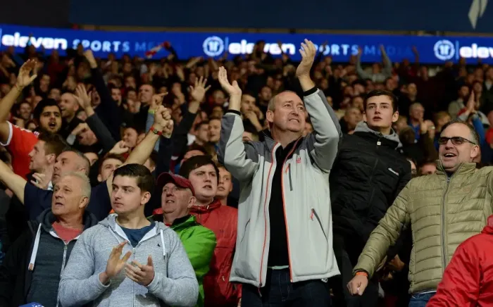 Framed Print : Bristol City Fans Rally at Cardiff City Stadium
