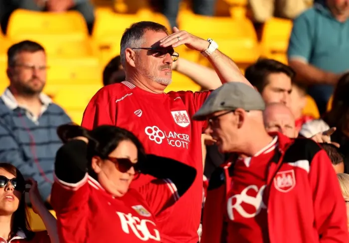 Framed Print : Bristol City Fans Rally at Carrow Road during Sky Bet Championship Match, August 2016 Framed Print : Bristol City Fans Rally at Carrow Road during Sky Bet Championship Match, August 2016