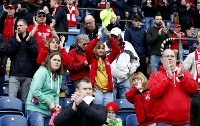 Framed Print : Bristol City Fans Rally at Ewood Park Framed Print : Bristol City Fans Rally at Ewood Park