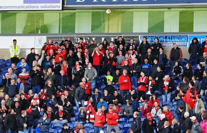 Framed Print : Bristol City Fans Rally at Ewood Park during Blackburn Rovers vs. Bristol City Championship Match, April 2016