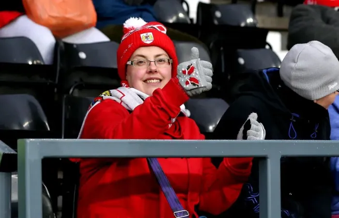 Framed Print : Bristol City Fans Rally at iPro Stadium during Derby County Match, February 2017