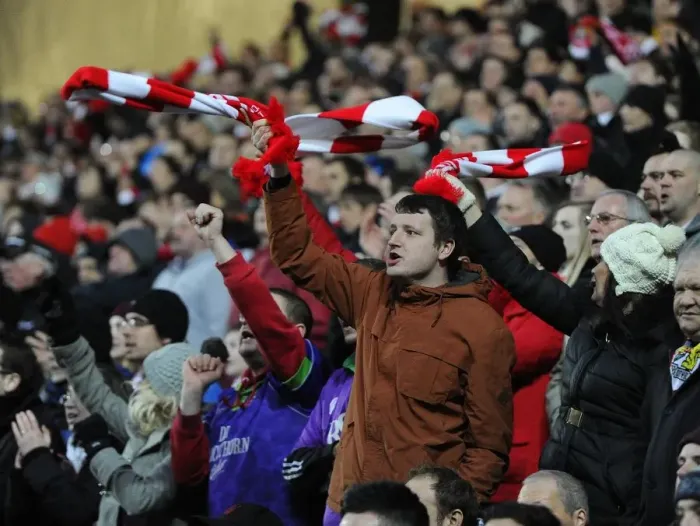 Framed Print : Bristol City Fans Rally at Stadium MK during MK Dons vs. Bristol City, Sky Bet League One