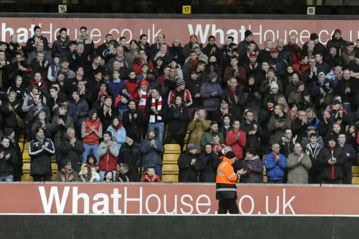 Framed Print : Bristol City Fans Roar Loud at Molineux Stadium during Wolverhampton Wanderers vs. Bristol City Match, Sky Bet League One Framed Print : Bristol City Fans Roar Loud at Molineux Stadium during Wolverhampton Wanderers vs. Bristol City Match, Sky Bet League One