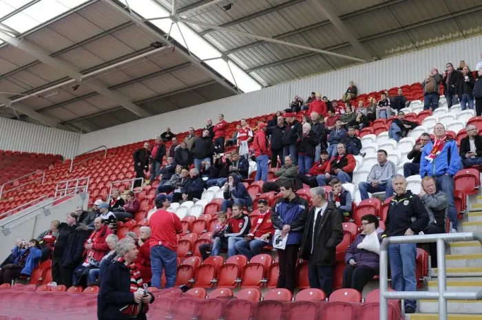 Framed Print : Bristol City Fans at Rotherham United's New York Stadium, 2014 (Rotherham United v Bristol City, Sky Bet League One)