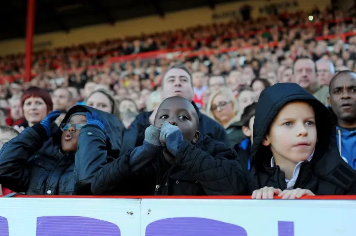Framed Print : Bristol City Fans Showing Emotions During the Match against Preston North End (Nizaam Jones - 22 / 11 / 2014)