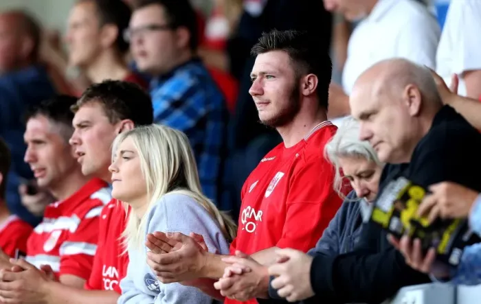 Framed Print : Bristol City Fans in Full Swing at Pirelli Stadium during Sky Bet Championship Match Framed Print : Bristol City Fans in Full Swing at Pirelli Stadium during Sky Bet Championship Match