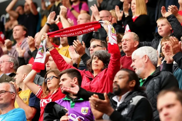 Framed Print : Bristol City Fans in Full Swing: Rotherham United vs. Bristol City, Sky Bet Championship (September 10, 2016)