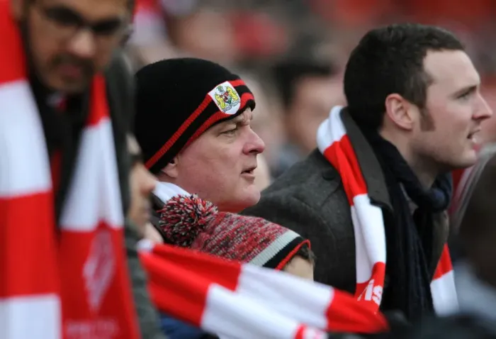 Framed Print : Bristol City Fans in Full Throat at Ashton Gate during FA Cup Fourth Round Match against West Ham United, 2015 Framed Print : Bristol City Fans in Full Throat at Ashton Gate during FA Cup Fourth Round Match against West Ham United, 2015
