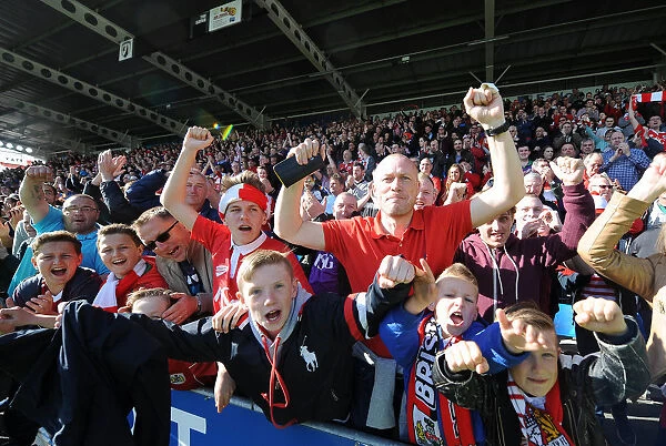 Bristol City Fans Triumphant Celebration at Proact Stadium - April 2015
