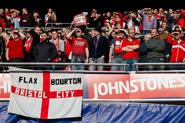 Bristol City Fans Triumphant Cheers at Wembley Stadium during the Johnstones Paint Trophy Final against Walsall (2015)